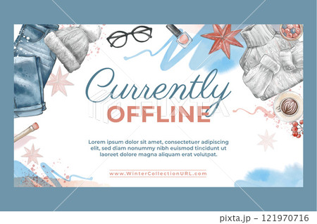 Watercolor fashion collection twitch background 121970716