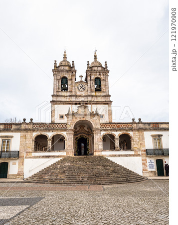 The famous Santuario de Nossa Senhora da Nazare, sanctuary of our lady. Nazare in Portugal The famous Santuario de Nossa Senhora da Nazare, sanctuary of our lady. Nazare in Portugal 121970908