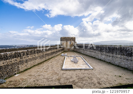 The medieval Castle of Ourem Santarem in Portugal. Palace and fortress, located on top of the town of Ourem 121970957