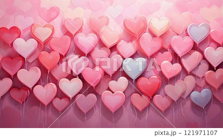 キラキラ光るハート背景 キラキラ光るハート背景 121971107
