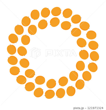 Colorful Apricots Circular Frame border in trendy bright shades. Summertime Copy space Template idea Colorful Apricots Circular Frame border in trendy bright shades. Summertime Copy space Template idea 121971324