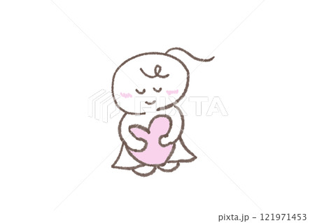 ハートを抱きしめる女性 ハートを抱きしめる女性 121971453