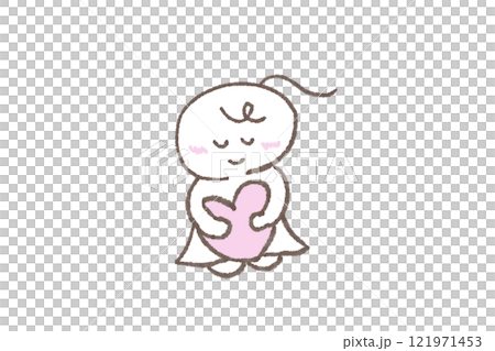 ハートを抱きしめる女性 ハートを抱きしめる女性 121971453