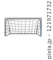 白い背景のサッカーゴール 121971732