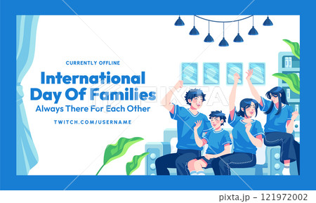 Flat twitch background for international day of families celebration Flat twitch background for international day of families celebration 121972002
