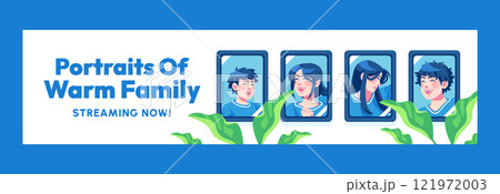 Flat twitch banner template for international day of families celebration 121972003