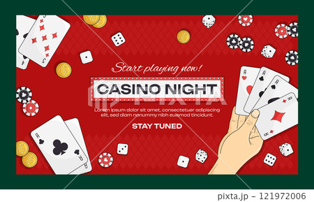 Hand drawn casino night template 121972006