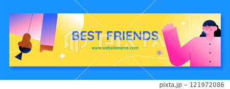 Twitch banner template for international friendship day celebration Twitch banner template for international friendship day celebration 121972086