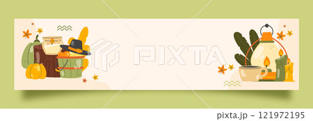 Flat twitch banner template for autumn season 121972195