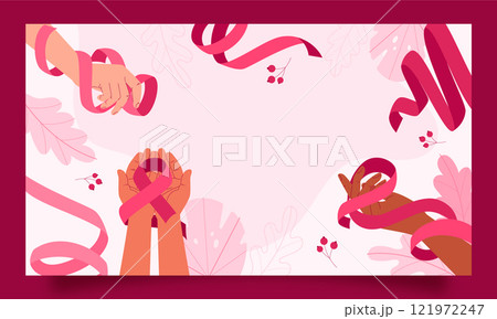 Flat twitch background for breast cancer awareness month Flat twitch background for breast cancer awareness month 121972247