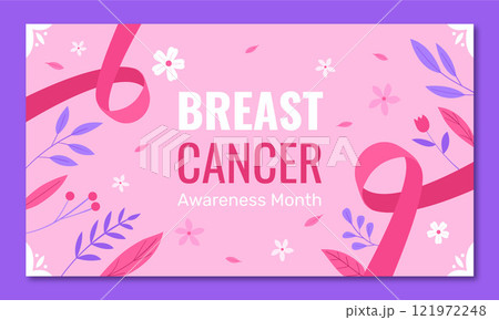 Flat twitch background for breast cancer awareness month Flat twitch background for breast cancer awareness month 121972248