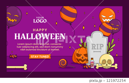 Hand drawn twitch background for halloween celebration Hand drawn twitch background for halloween celebration 121972254