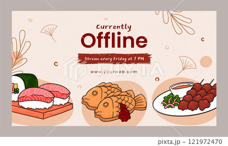 Hand drawn texture asian food twitch background 121972470