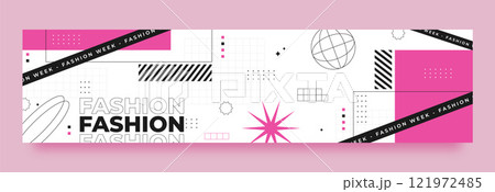 Flat design fashion week  twitch banner 121972485
