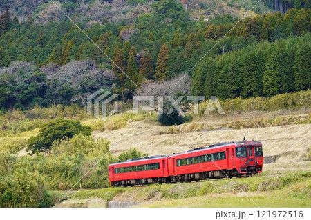 阿蘇外輪山の急勾配を登って行く特急あそ 阿蘇外輪山の急勾配を登って行く特急あそ 121972516