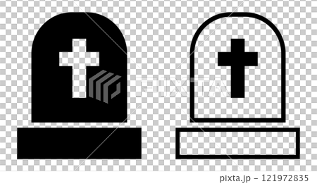 お墓のアイコン 黒 121972835