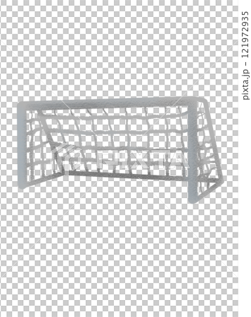 斜めからみたサッカーゴールのイラスト 121972935
