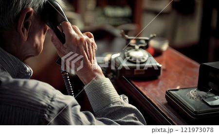 懐かしい声の温もり — 受話器越しの会話 生成AI 懐かしい声の温もり — 受話器越しの会話 生成AI 121973078