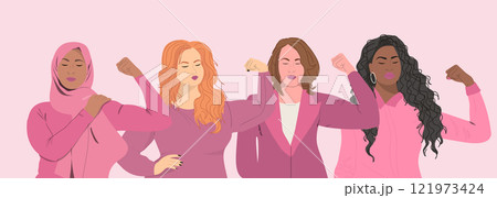 Womens Day 2025 in pink color. Womens Day 2025 in pink color. 121973424