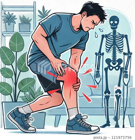 膝を痛がる人 121973756