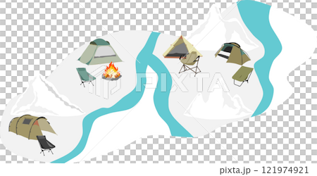 冬季露營地插畫 121974921