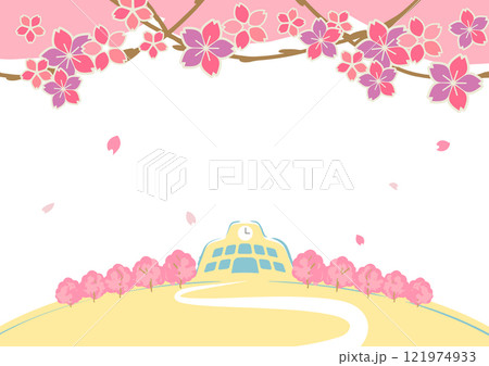 美しい桜の背景イラスト 美しい桜の背景イラスト 121974933