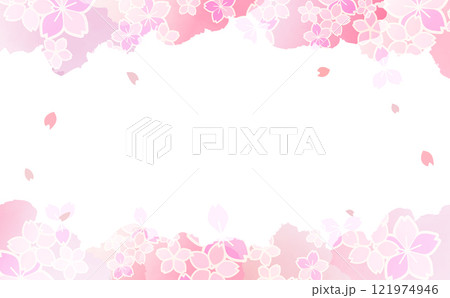 美しい桜の背景イラスト 121974946