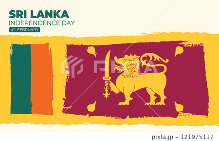 Sri Lanka Independence Day February 4th. Sri Lanka national brush flag banner. Vector illustration Sri Lanka Independence Day February 4th. Sri Lanka national brush flag banner. Vector illustration 121975117