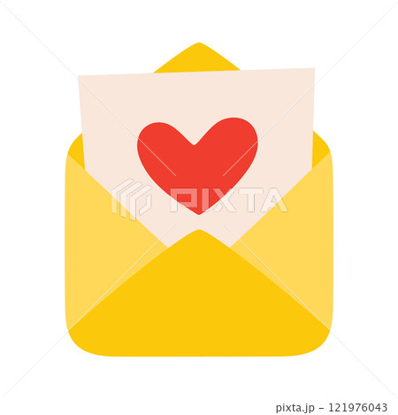envelope with postcard with heart 121976043