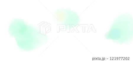 エメラルドグリーンの水彩テクスチャイラスト 121977202