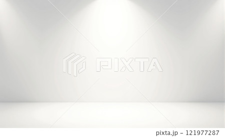 Creative space with bright lighting and minimal decor ideal for presentations and artistic displays Creative space with bright lighting and minimal decor ideal for presentations and artistic displays 121977287