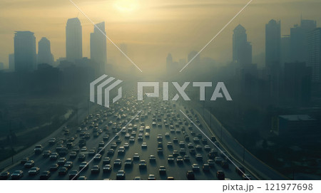 Haze Over City Roads: Battling Air Pollution in Urban Environments 121977698