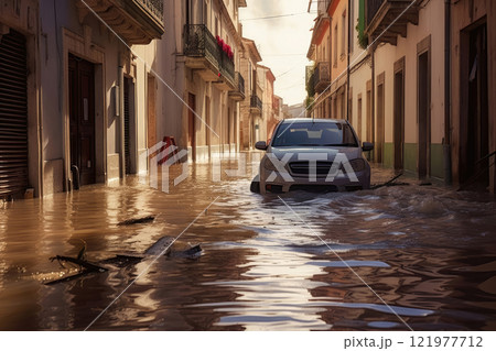 European Flood Crisis: Documenting the Submersion of City Roads 121977712