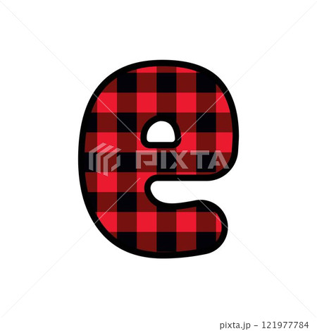 Alphabet number font, red lumberjack plaid pattern for e Alphabet number font, red lumberjack plaid pattern for e 121977784
