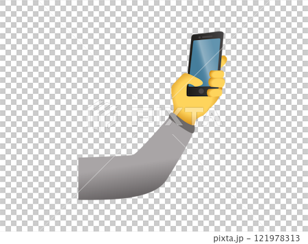 Photo of the person holding phone or camera to take selfie icon 121978313