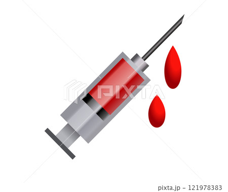 Medical blood donation, syringe, vaccination gradient flat icon 121978383