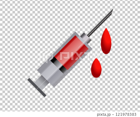 Medical blood donation, syringe, vaccination gradient flat icon 121978383