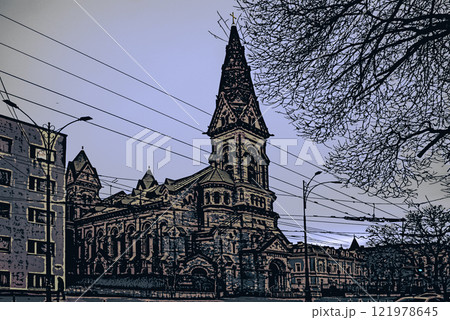 Catholic temple. Lutheran Church. The building was founded in 1803 in the city of Odessa of the Russian Empire. St. Paul's Lutheran Cathedral. Catholic temple. Lutheran Church. The building was founded in 1803 in the city of Odessa of the Russian Empire. St. Paul's Lutheran Cathedral. 121978645