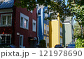 Typical colorful houses, European version of buildings. German architecture in the forest 121978690