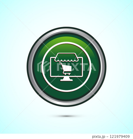 Online shopping icon design illustration. Shopping symbol for apps and websites. Button design Online shopping icon design illustration. Shopping symbol for apps and websites. Button design 121979409