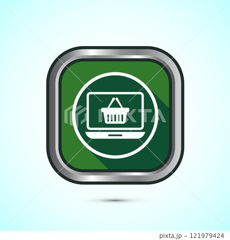 Online shopping icon design illustration. Shopping symbol for apps and websites. Button design Online shopping icon design illustration. Shopping symbol for apps and websites. Button design 121979424