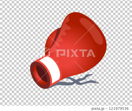 Isolated red right hand boxing glove icon 121979536