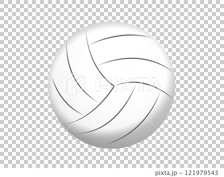 Round, white ball for volleyball sport game icon 121979543