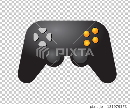 Black and red game joypad controller icon 121979578