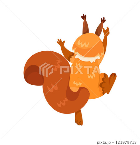Funny Squirrel Animal Character with Bushy Tail Climb Vector Illustration 121979715