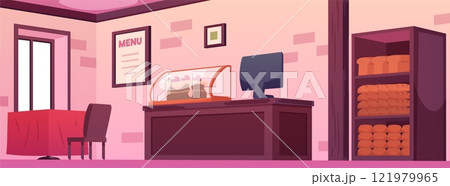 Bakery interior. Horizontal banner. 121979965