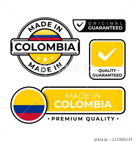Badge bundle made in Colombia label icon emblem isolated on white background 121980235