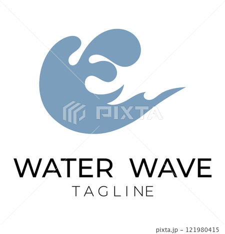 Sea waves icon logo design 121980415