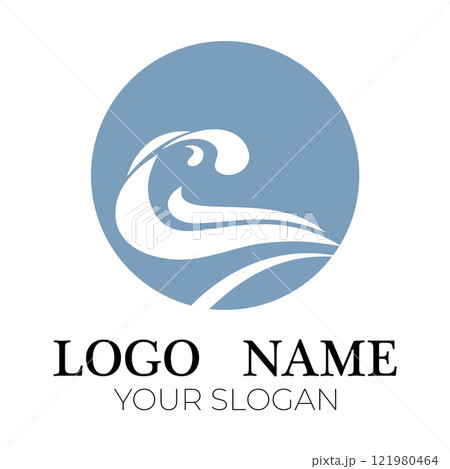 Sea waves icon logo design Sea waves icon logo design 121980464