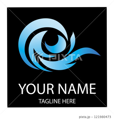 Water wave icon vector Water wave icon vector 121980473